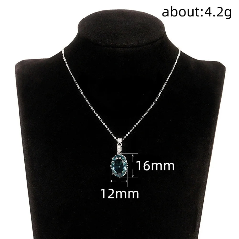 Necklace Crystal White Blue